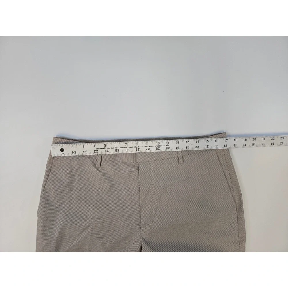 Banana Republic Slim Fit Dress Pants Mens 34x32 Tan Micro Pattern Cotton Stretch